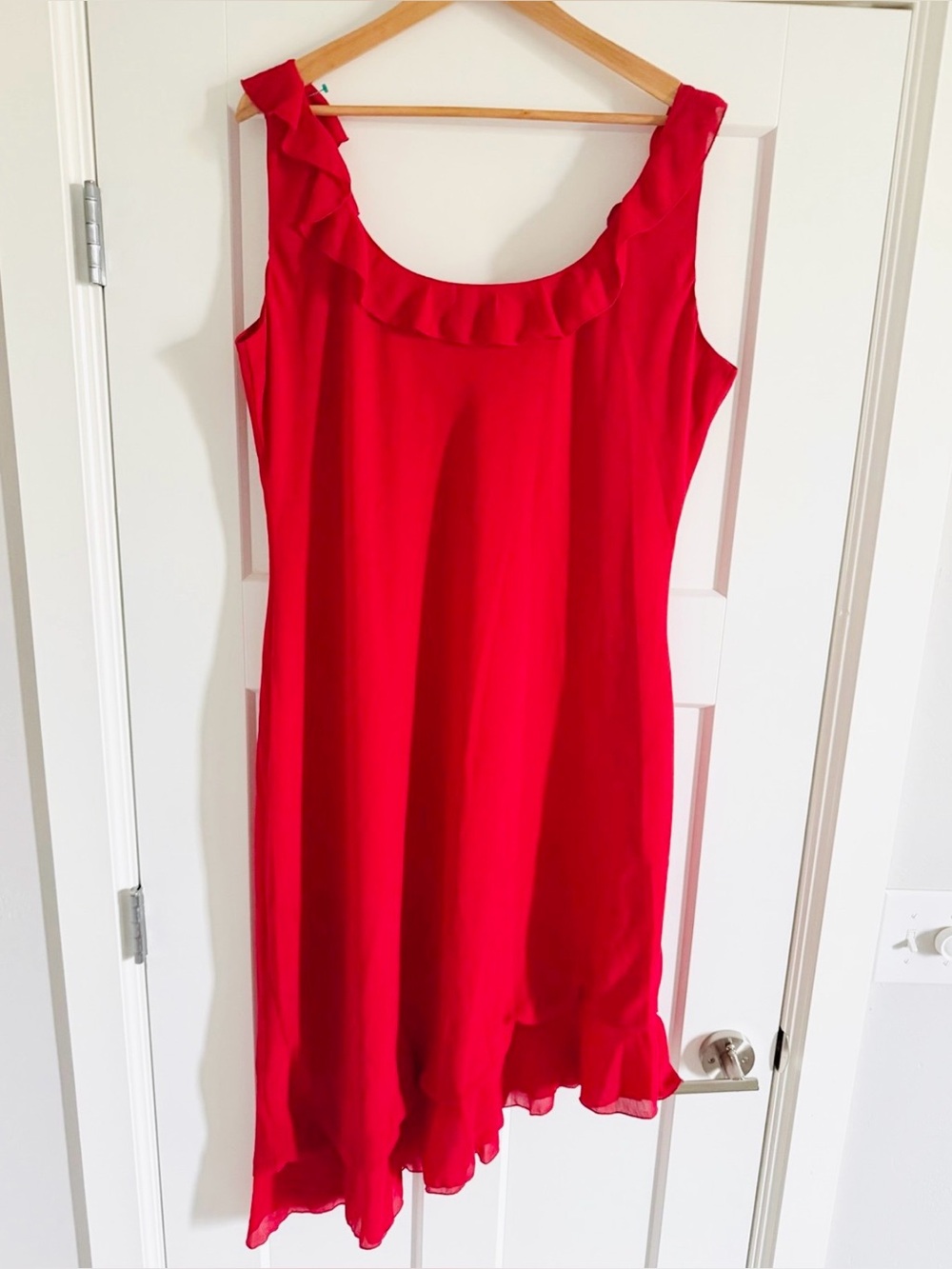 Peppermayo Red Ruffle High-Low Chiffon Dress Size US16 - Picture 6 of 12